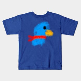 Spray Painted Blue Bird Kids T-Shirt